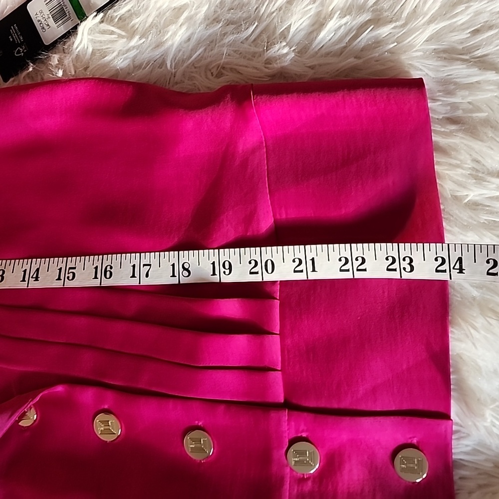 Karl Lagerfeld Paris Brand New Vibrant Pink Double-Breasted Blouse - Picture 5 of 10